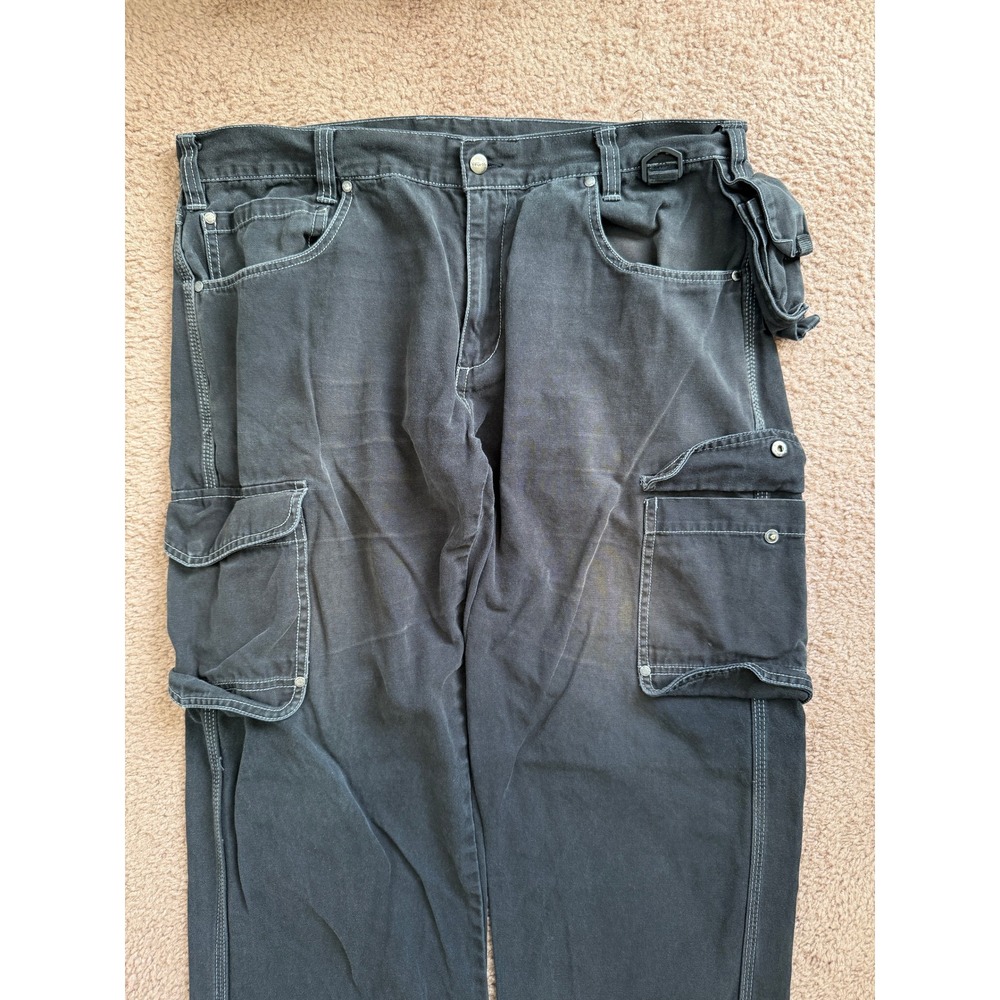 WURTH Cargo‎ Pants Mens 36x31 Dark Gray Black Work Utility Cotton Pockets - Picture 3 of 8